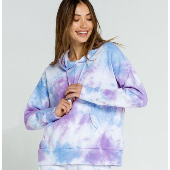 Free People Tops - Free People Movement Tie Dye Work It Fleece Lined Drop Shoulder Hoodie -S